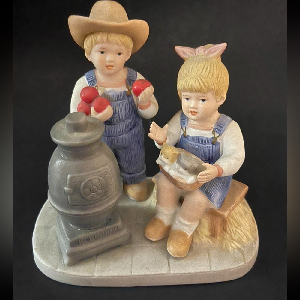 Vtg Home Interior’s 1985 Denim Days #1517 Autumn Evening Figurine